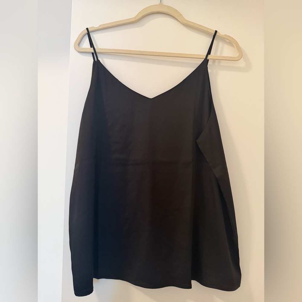 Unbranded black silk-effect cami, XL